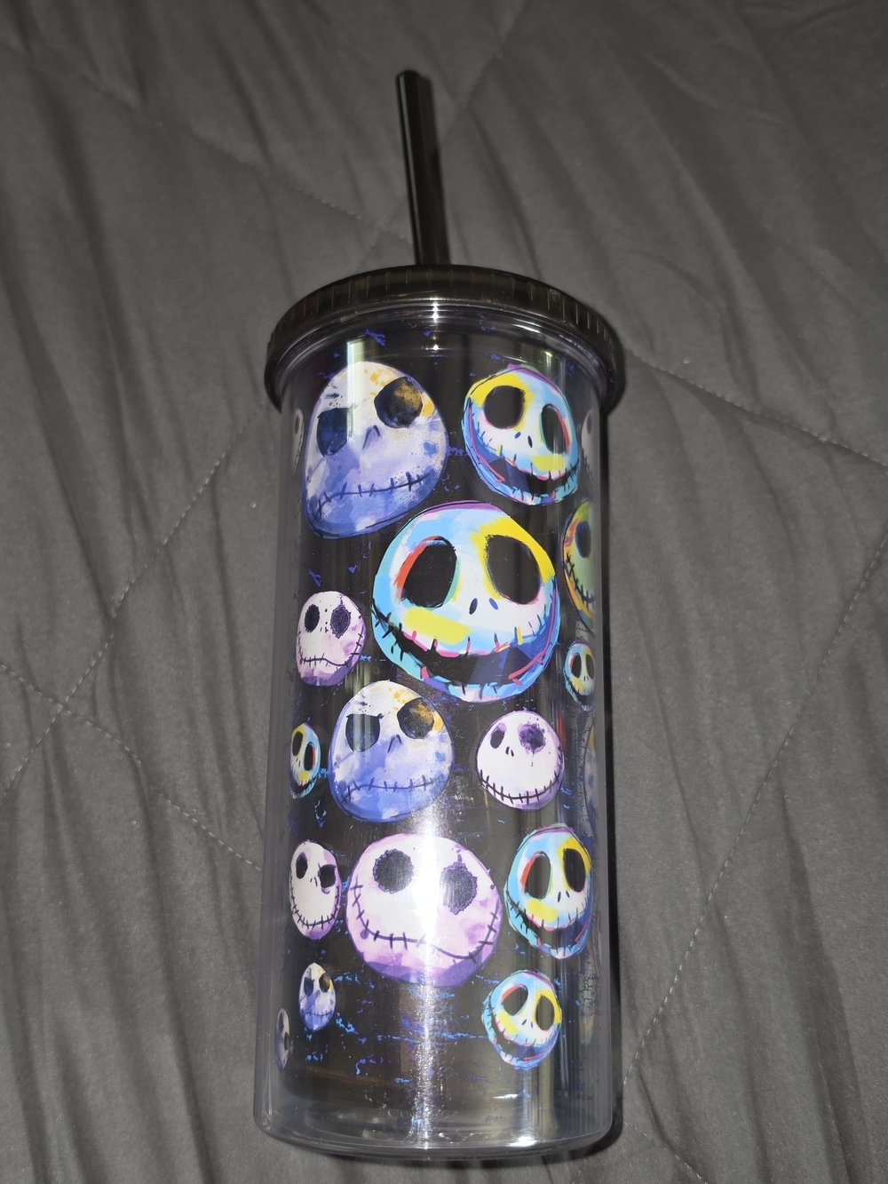 Nightmare Before Christmas Wall Tumbler with Straw - Multicolor